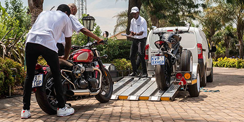 Motorbike transport across South Africa