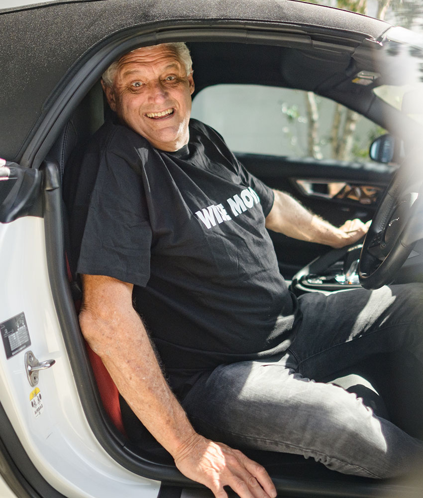 Barry sitting in the car