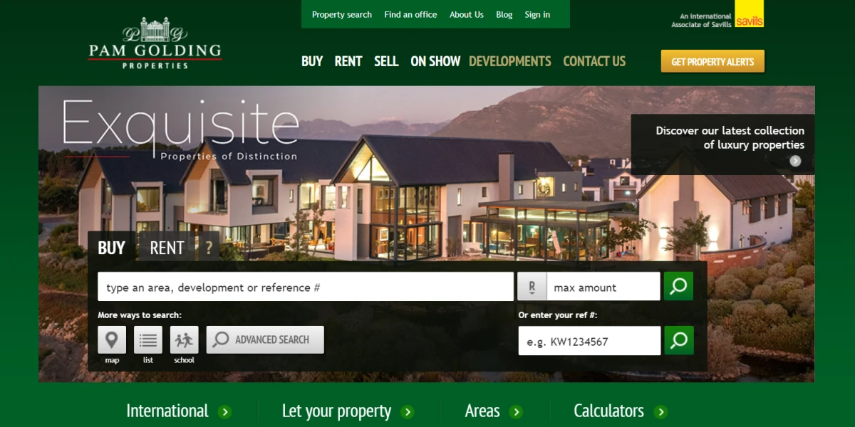 Pam Golding Real Estate Agency Website