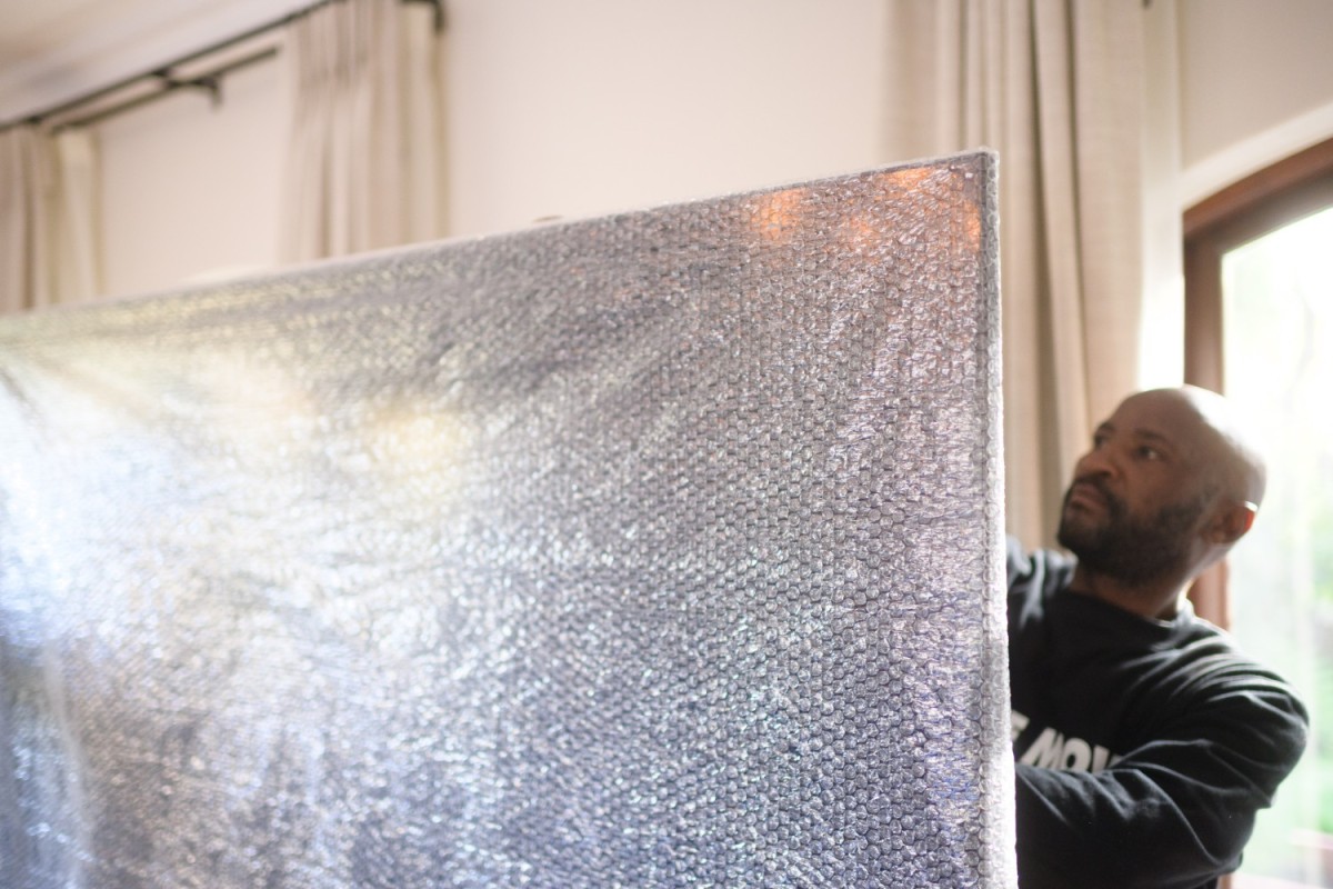 Wrapping TV to prepare it to be moved