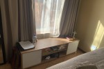 Corner sofa, table and 4 chairs, fridge, washing machine, 2 single bed...