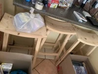 Corner sofa, table and 4 chairs, fridge, washing machine, 2 single bed...