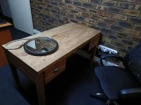 Wooden Desk, Wooden Cupboard