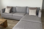 L-couch, 3 seater couch, ottoman