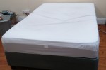 Double bed, Bedside table, Desk, Small bookshelf, Fridge