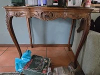 Single door fridge, Small box freezer, Occasional table, Occasional ta...