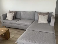 L-couch, 3 seater couch, ottoman