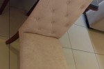 10 seater dining room table with a glass top, 10 dining chairs (10)
