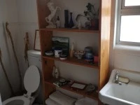 3 seater couch, Wooden chest, Small bookshelf, Medium bookshelf, Chair...