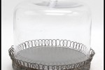 Antique Bed Frame, Small glass cake dome and metal stand