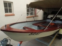 Classic River boat, Mariner outboard and galvanised trailer