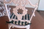 Cast iron six seater patio table, Six cast iron patio chairs