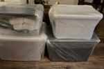 Single Arm chair, Box - sewing machine & overlocker, plastic box, plas...