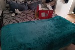 Queen bed, Blankets, pillows, and sheets, Office desk dismantled, Offi...