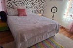 Double bed, book case, study table