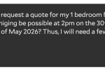 1 bedroom flat move