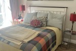 Double bed base & mattress, 1 box with linen, Header board fir the bed