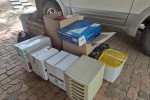 1 cubic meter of boxes plus wooden drying racks