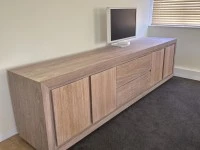 Cabinet, painting x 2, mirror large
