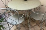 Garden table small, x4 Garden chairs, x2 Bedside Tables