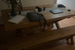 Qween bed and base (2), Dining table, Benches (2), Sofa (2), Tv unit, ...