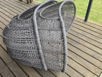 Outdoor chairs, gas braai and gas cylinder