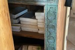 4 dining chairs, simple wood, 2 book shelve units, roughly 2mx1, wardr...