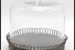 Antique Bed Frame, Small glass cake dome and metal stand