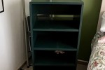 Double Bed, Two Lounge Chairs, Standing lamp, Small green bookcase, Ou...