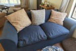 Double bed, dining room table, single seater couch, double seater couc...