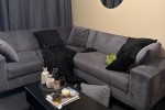 Double bed, 2 carpets, 3 seater couch, Single fridge, Microwave, Tv 50...