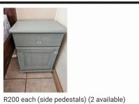 Double bed, Double bed, Towel rack, Side table, Side table, Corner sof...