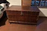 Double bed, Wooden kist, Bookcase, Wingback chair, Wooden 2 door wardr...