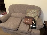 2 double beds - both can be dismantled, 1 double soft sofa - not heavy...