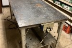 Two steel work tables one is 2.1m x 0.9m x 0.95m LWH and the other 1.5...