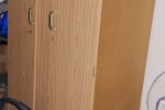 Double bed and mattress, Bedside table, Study desk wood frame with gla...
