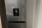 Bed, Headboard, Couch, Washing machine, Fridge, TV