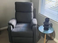 Corner couch, Recliner chair, Coffee table, 2 x side table