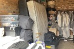 Double bed + base , crates, boxes, mirror