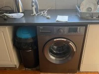 Double bed, Fridge, washing machine