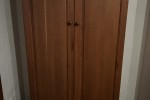 Double bed, Wooden kist, Bookcase, Wingback chair, Wooden 2 door wardr...