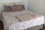 Queen bed and mattress, Couch 1, Couch 2, Fridge