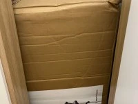 Fridge, Black storage box, Black storage box, Chair in box, Mop and br...