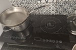 Fridge 1.4m, Microwave, Two plate induction stove, Air cooler, 3 pots,...