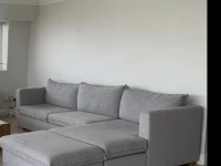 L-couch, 3 seater couch, ottoman