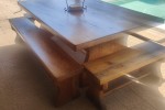 Outside Dining table, Long bench (2), Short bench (2)