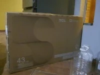 Upright Fridge, Microwave, TV