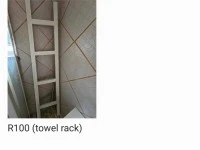 Double bed, Double bed, Towel rack, Side table, Side table, Corner sof...