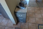 1 Queen size bed base, 1 x queen size mattress, 5 x small cabinets, 1 ...