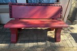 Concrete 2 seater bench, Concrete garden lamp, 3 concrete pots with pl...